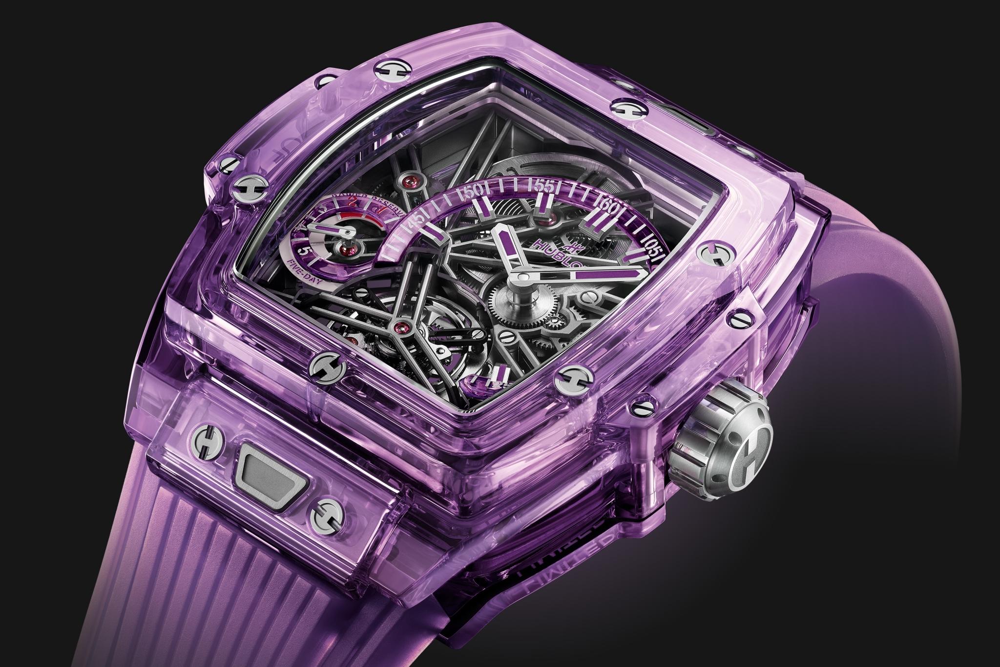 Đồng hồ Hublot Spirit Of Big Bang Tourbillon Purple Saphire 42mm