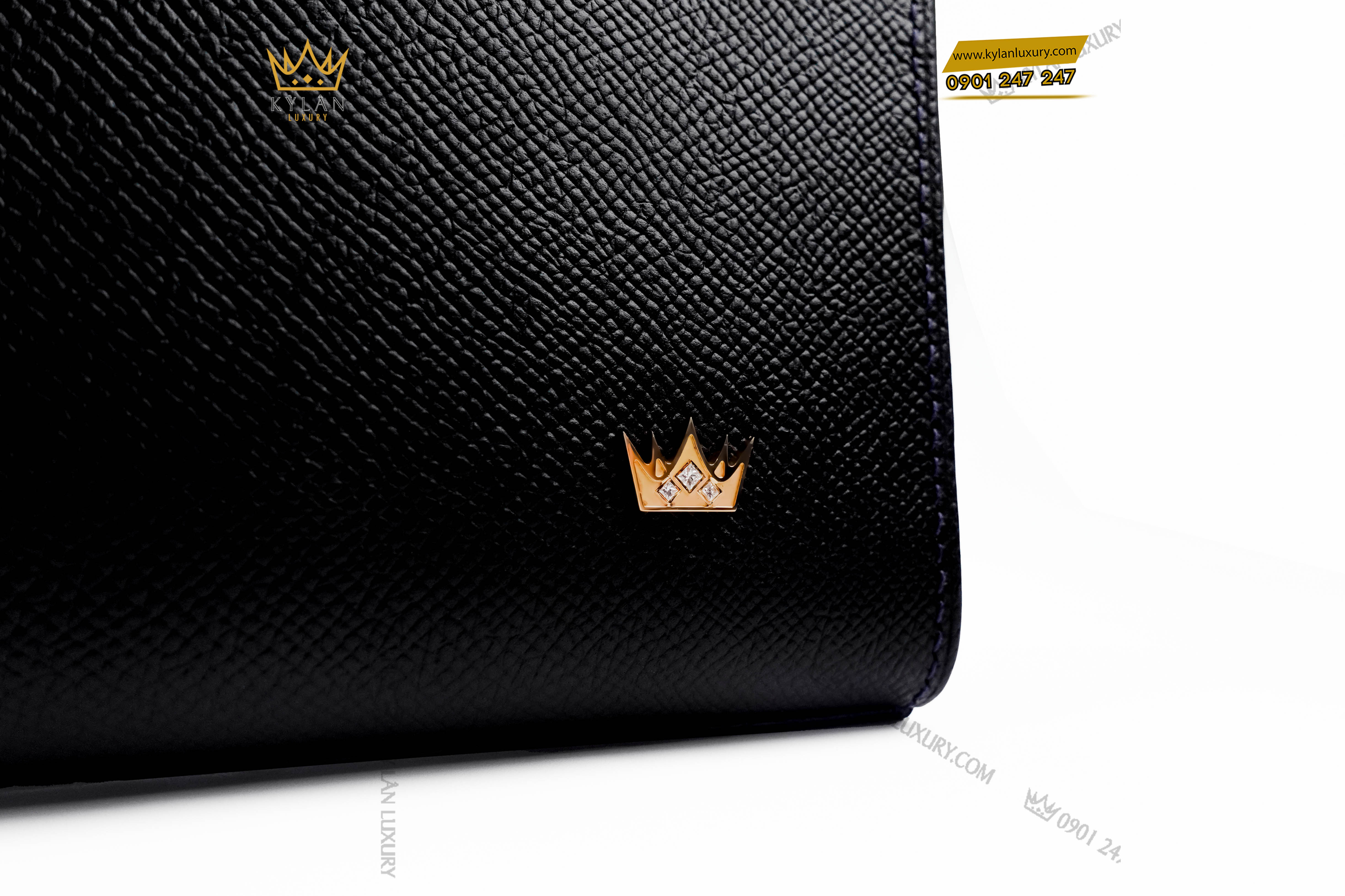 Túi Clutch Da Epsom Phối Da Cá Alligator Black 5 Kỳ Lân Luxury tui clutch epsom phoi da ca sau alligator 5 Túi Clutch Da Epsom Phối Da Cá Alligator Black