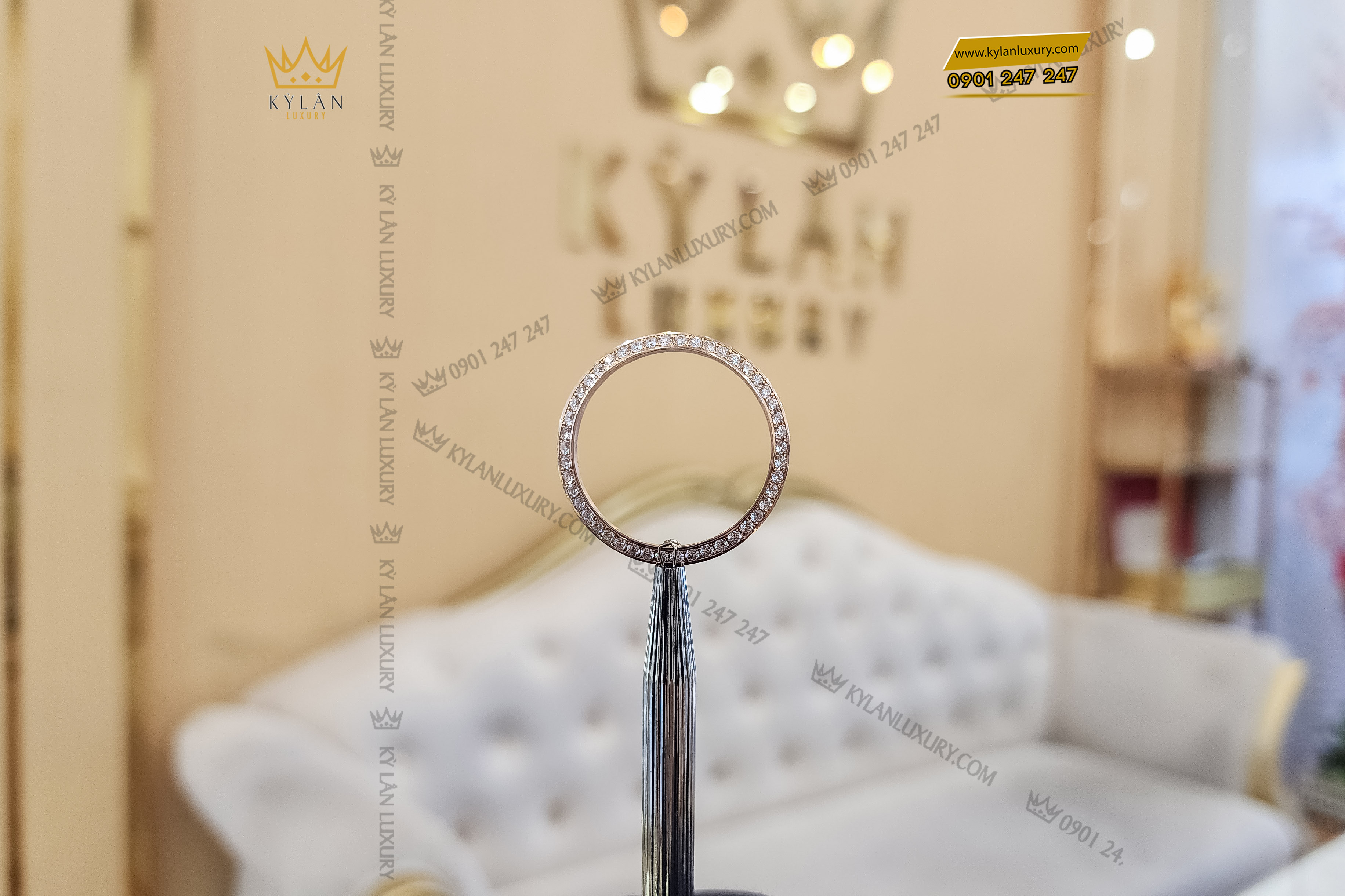 Kỳ Lân Luxury vong bezel rolex vang nguyen khoi au750 dinh kim cuong 31mm 9 Vòng Bezel Rolex vàng nguyên khối Au750 đính kim cương 31mm