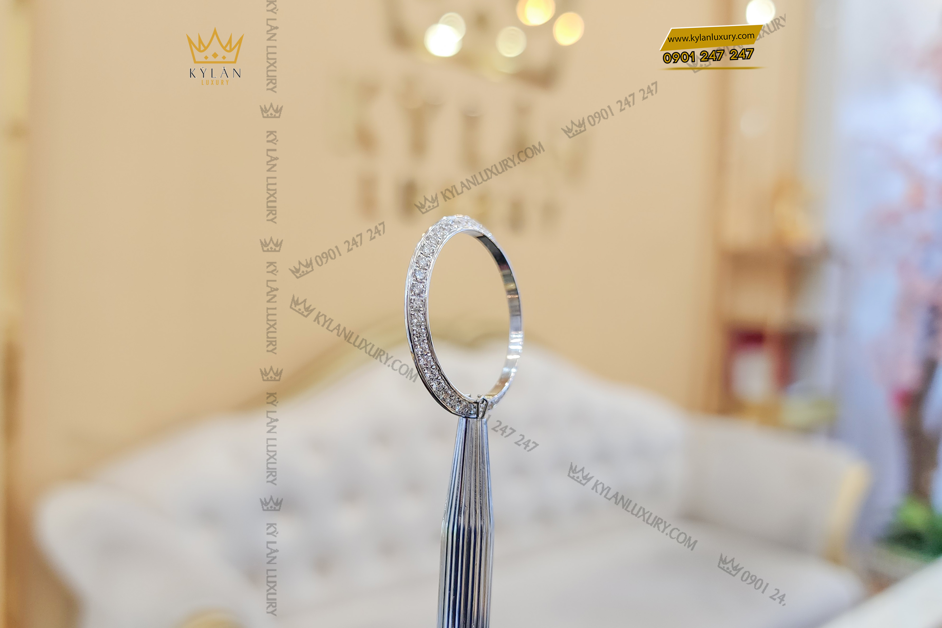 Kỳ Lân Luxury vong bezel rolex vang trang 18k au750 dinh kim cuong 7 Vòng Bezel Rolex vàng trắng 18k Au750 đính kim cương