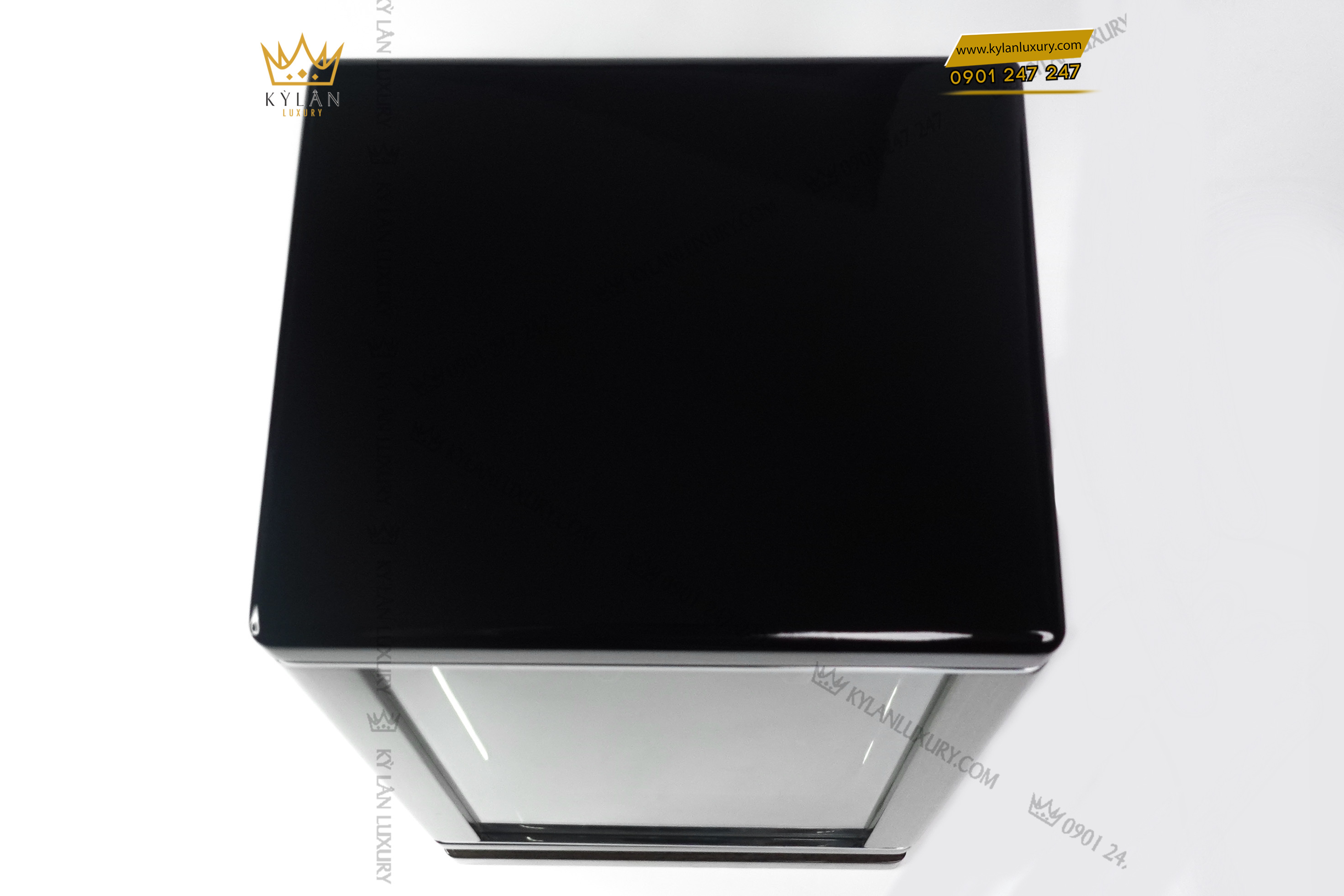 Kỳ Lân Luxury hop xoay cao cap m q khoa van tay 6 xoay 10 jpeg Hộp xoay đồng hồ cơ cao cấp khóa vân tay 6 ngăn