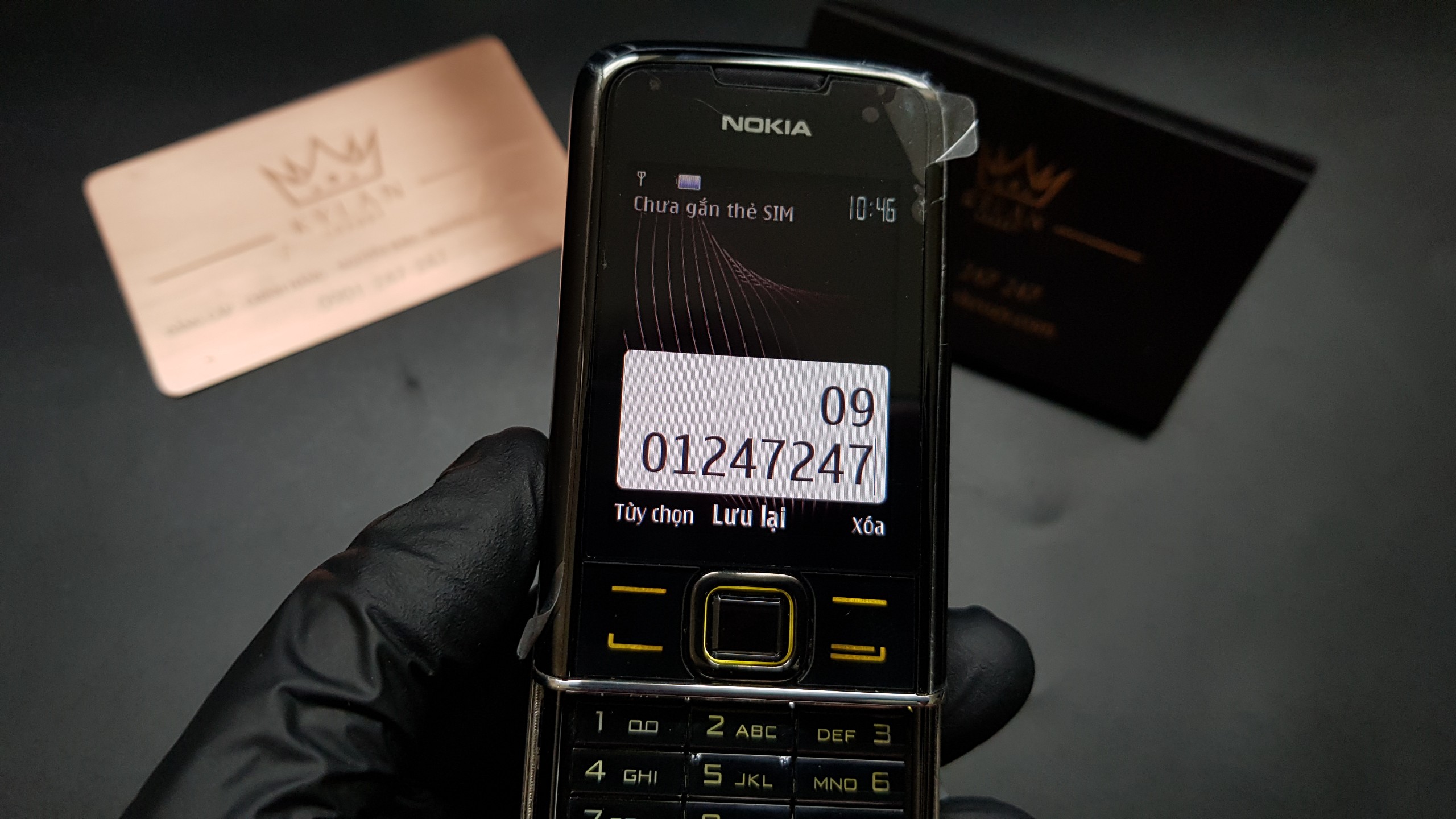 Nokia 8800 chính hãng da trắng đính rồng vàng 1Gb