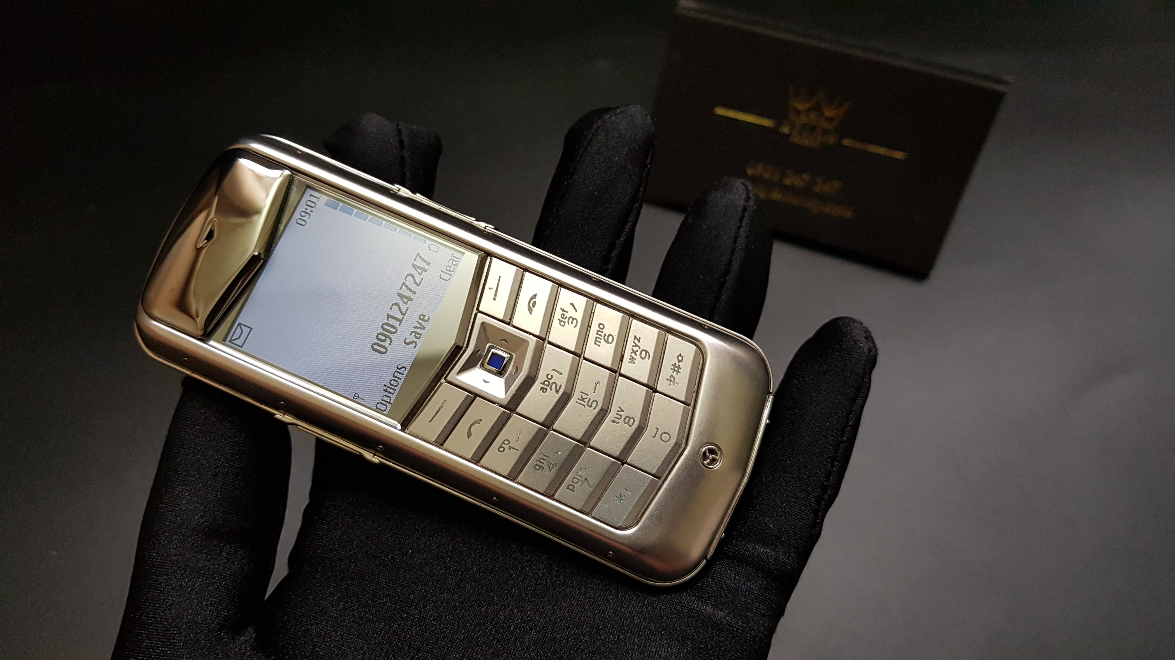 Kỳ Lân Luxury vertu constellation da nau 4 Vertu Constellation bọc da Nâu