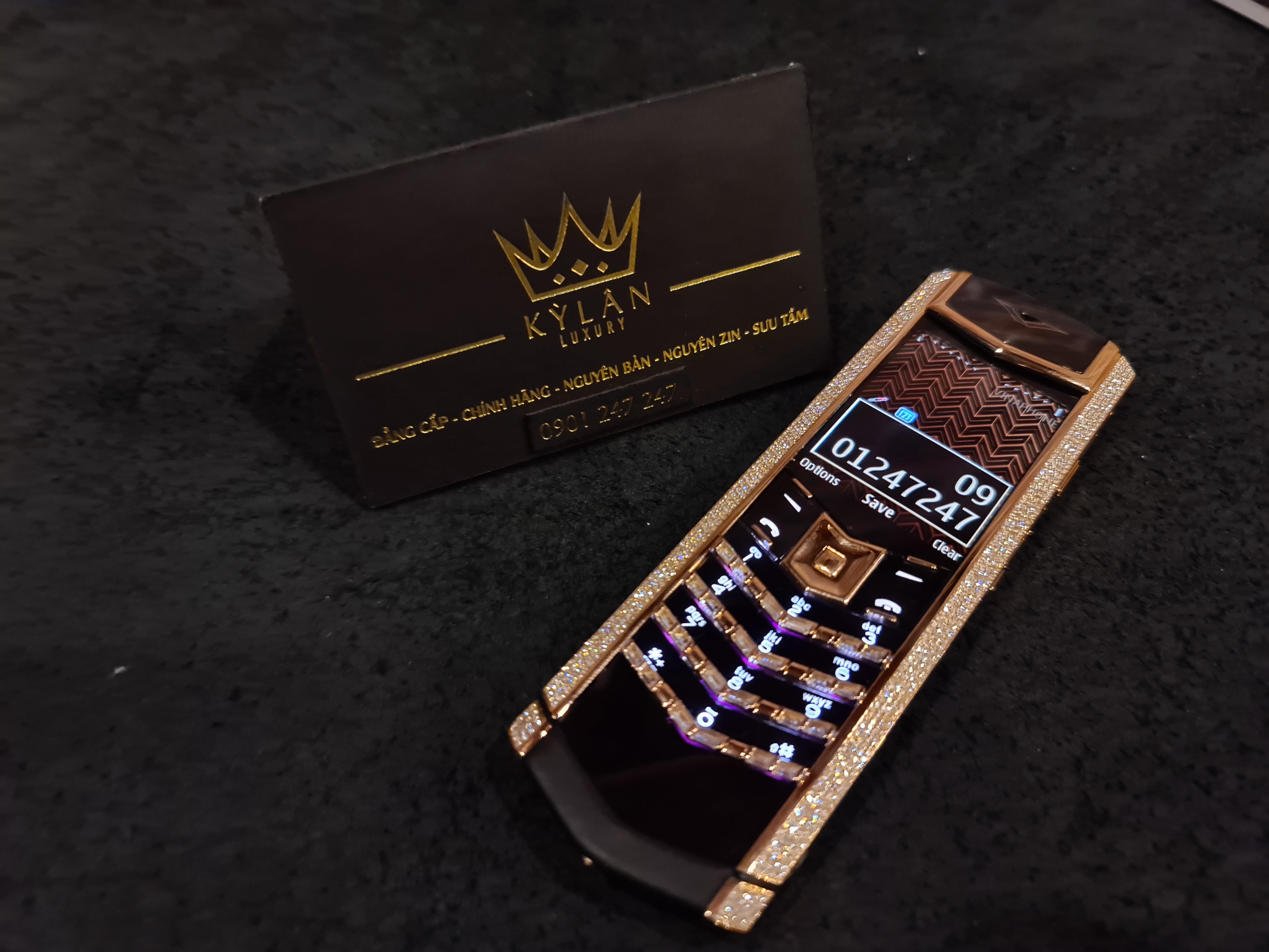 Kỳ Lân Luxury vertu gold diamond full kim cuong 27 Vertu Gold Diamond Full Kim Cương Home Gold
