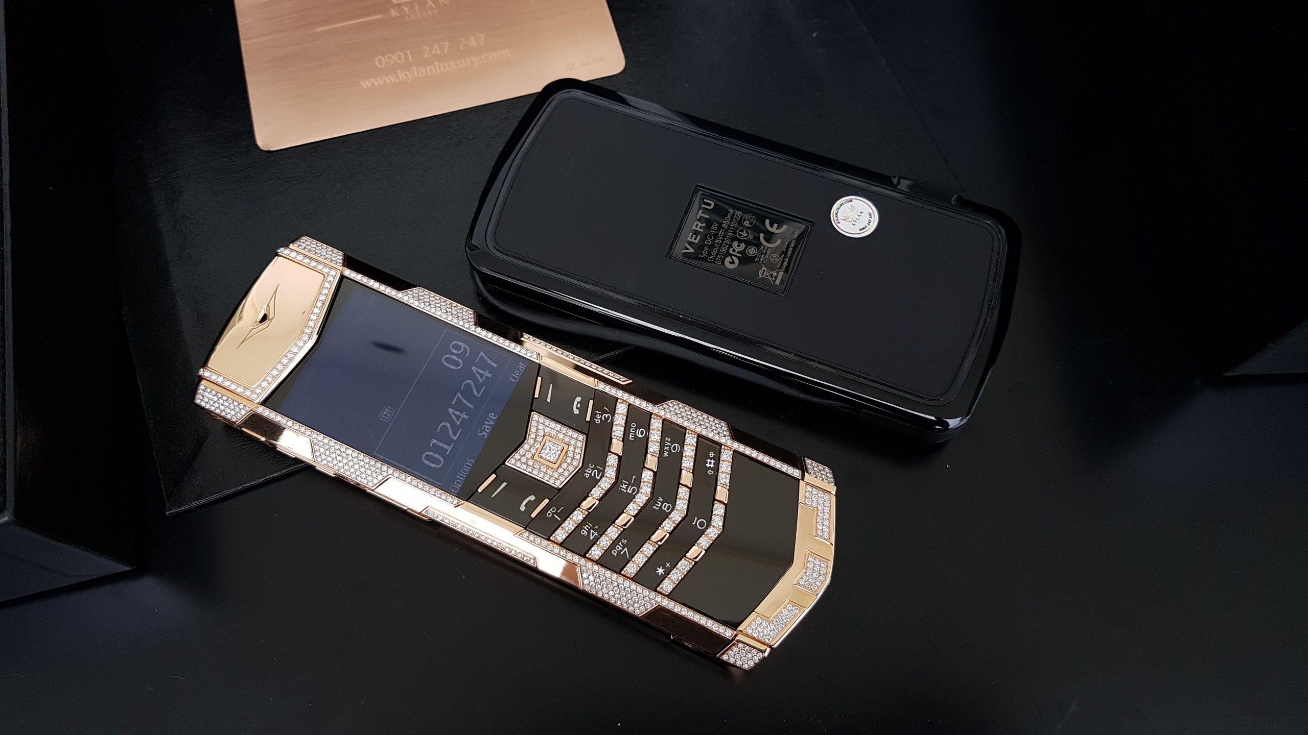 Kỳ Lân Luxury vertu signature s full gold diamond ziczac 43 Vertu Signature S Full Gold Diamond Ziczac