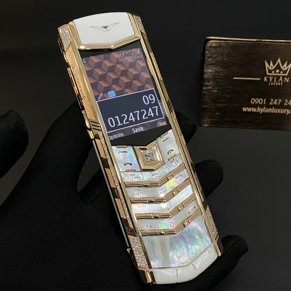 Vertu Signature S Gold Mix Diamond White Alternative 4 Kỳ Lân Luxury vertu signature s full gold full diamond ziczac 34 Vertu Signature S Gold Mix Diamond White Alternative