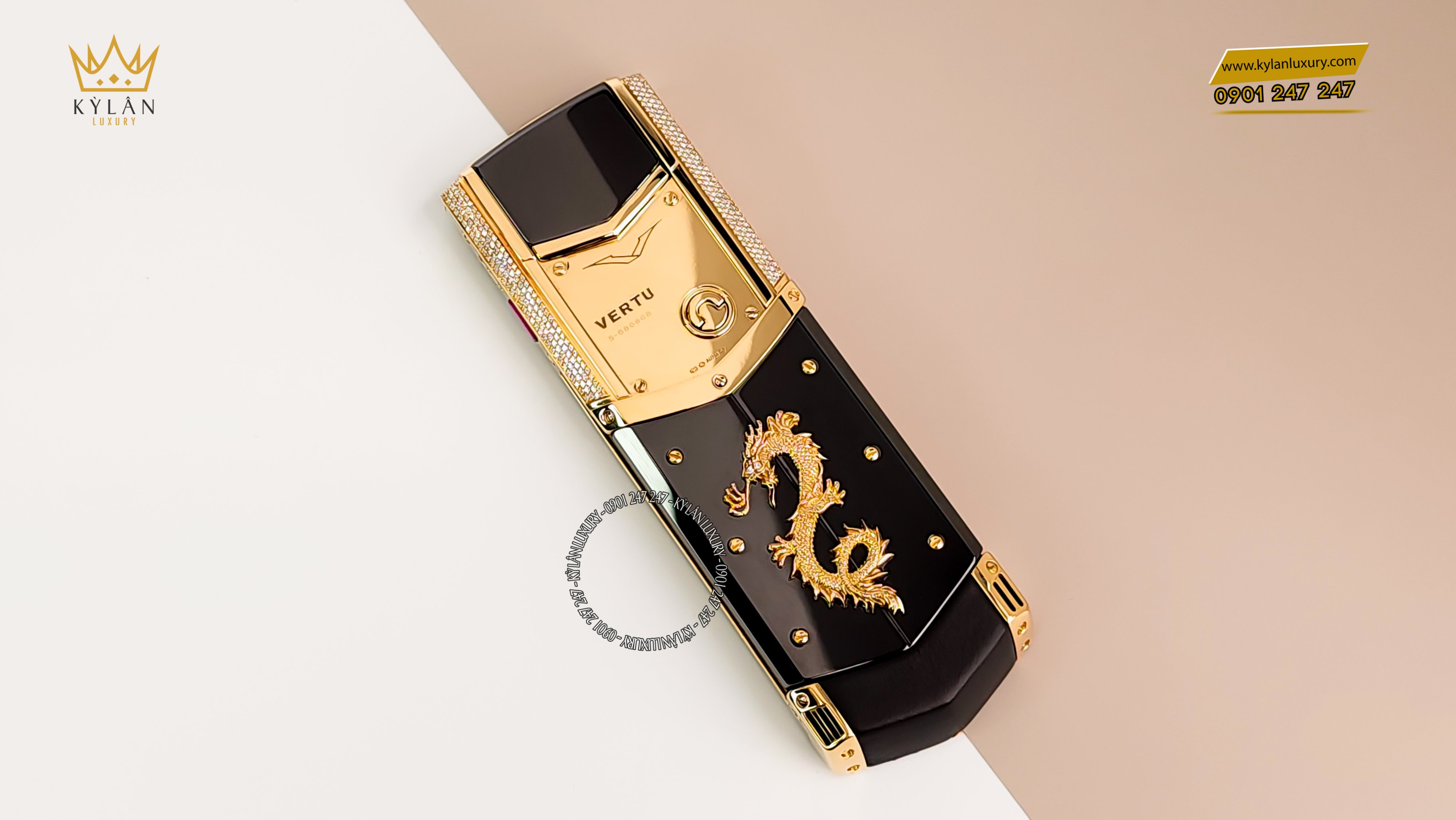VERTU SIGNATURE S GOLD FULL DIAMOND DRAGON | Kỳ Lân Luxury