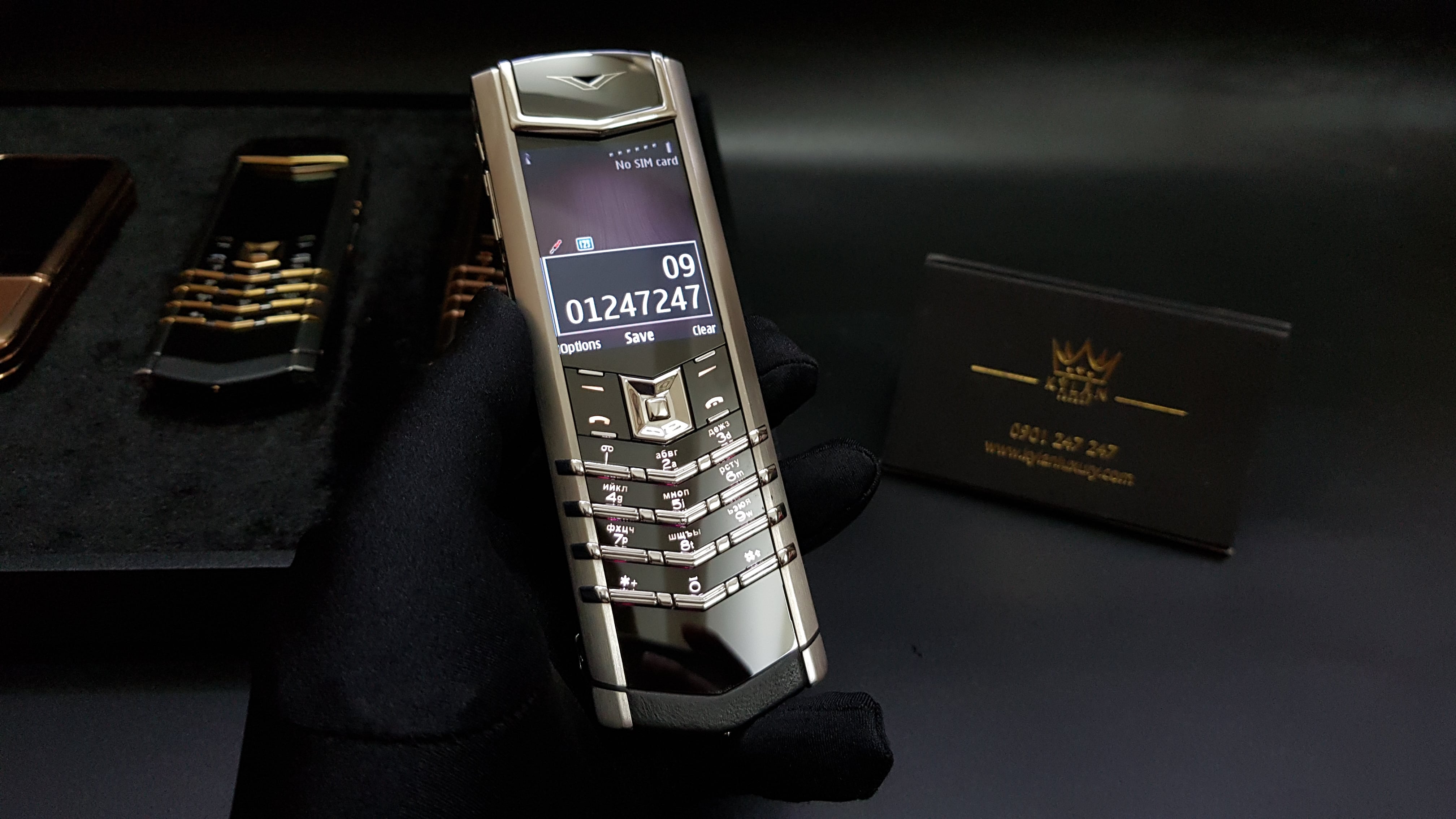 Vertu Signature S Rose Gold Vàng Hồng Lưng Đá -