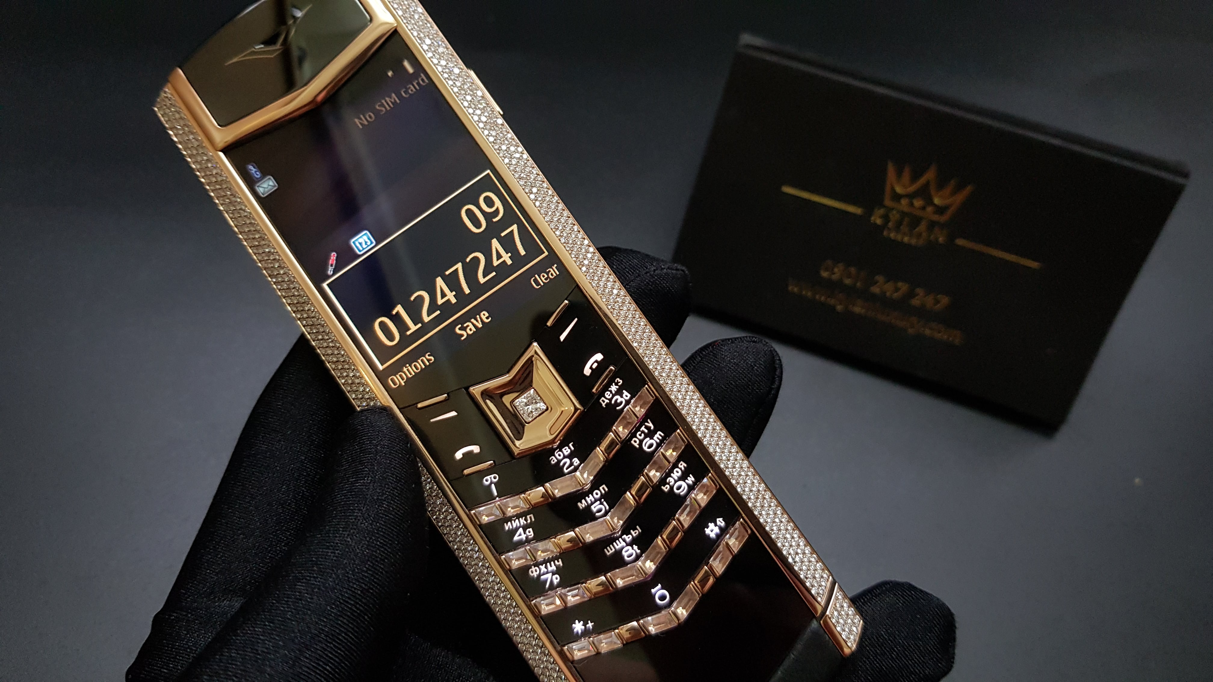 Kỳ Lân Luxury vertu signature s vang khoi dinh full kim cuong 7 Vertu Signature S Vàng khối đính full kim cương