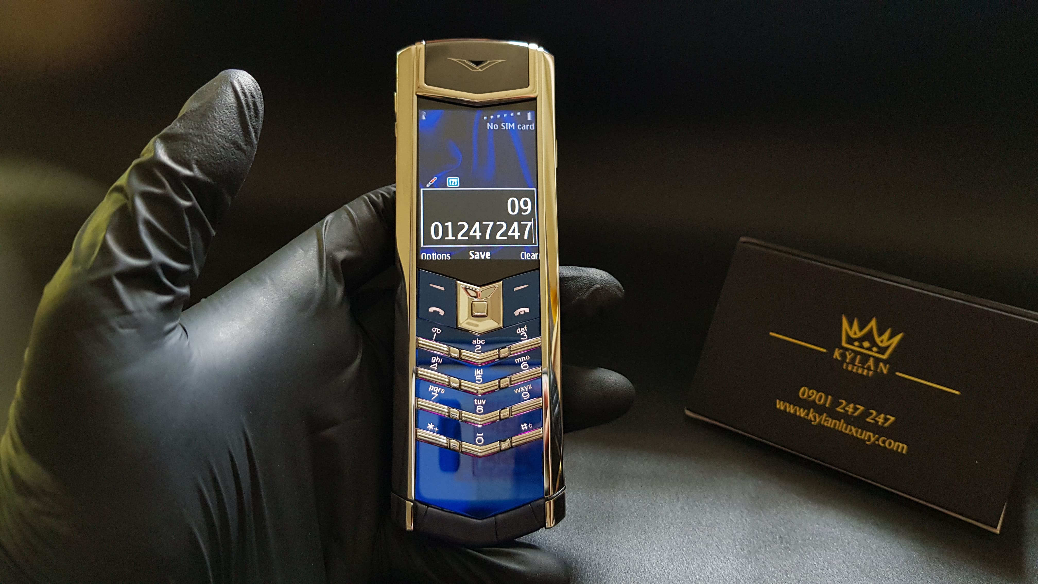 Kỳ Lân Luxury vertu signature s xanh navy boc da ca sau sieu cap 51 Vertu Signature S Xanh Navy bọc da cá sấu đẹp siêu cấp