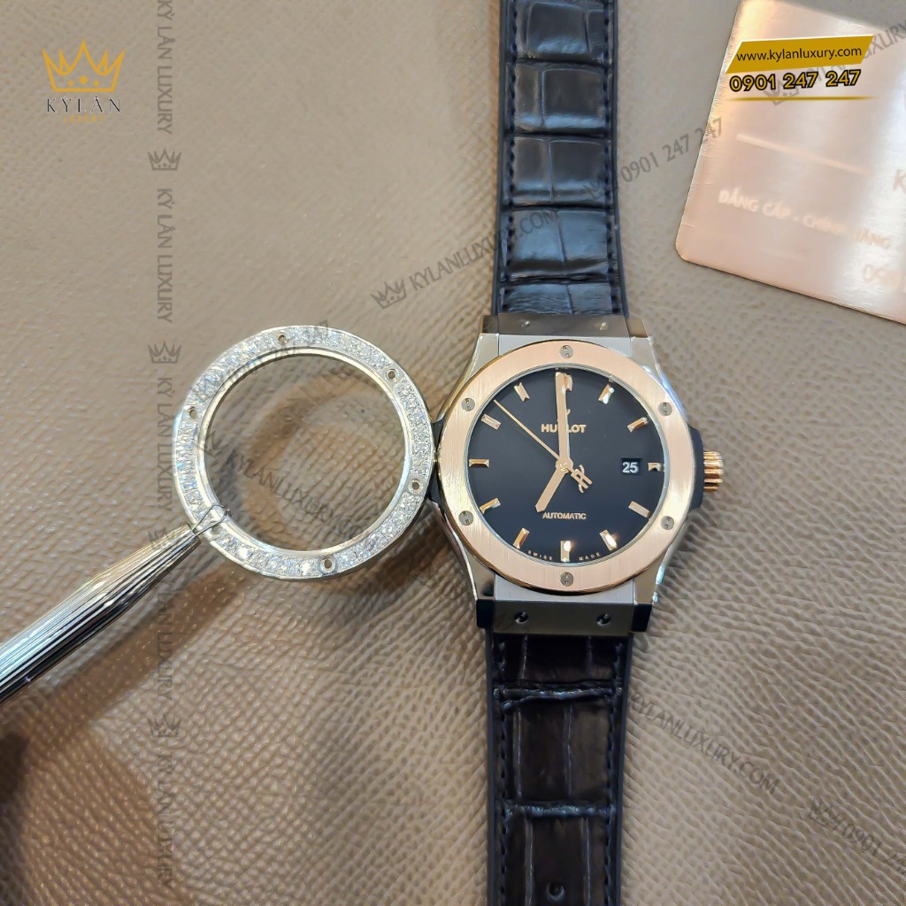 Kỳ Lân Luxury vong bezel diamond dong ho hublot classic fusion 38mm 2 Vành Bezel Diamond đồng hồ Hublot Classic Fusion 38mm