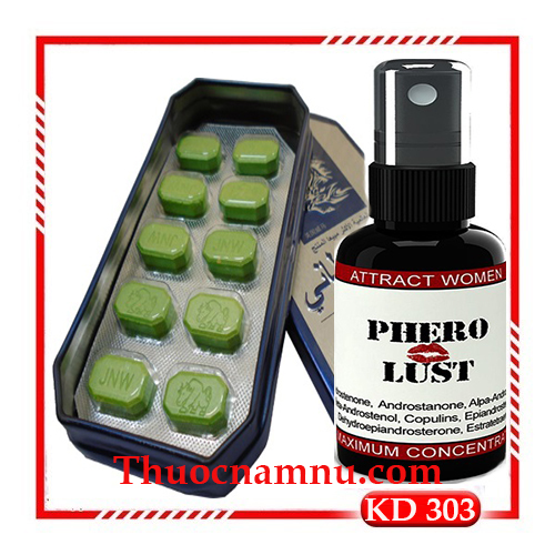 KD303 Combo Nước hoa kích dục nữ không mùi PheroLust & Thuốc Cường Dương Cho Nam