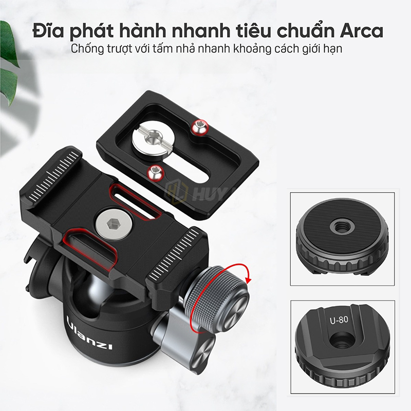 Ulanzi Treppiede Treppiede Ulanzi U-80L Con Attacco Arca E Cold Shoe Testa A Sfera