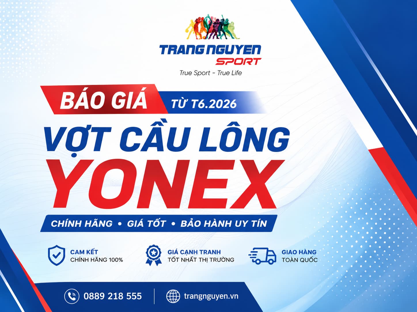 Bảng giá Vợt Cầu Lông Yonex chính hãng T6.2026 tại Trang Nguyên Sport