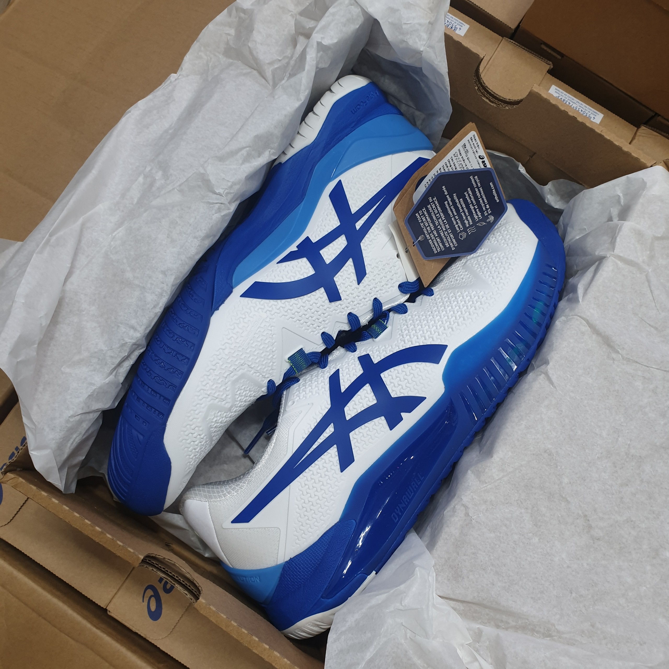 [Chính hãng] Giầy Tennis Asics Gel Resolution 8 White/Tuna Blue (1041A345-960)