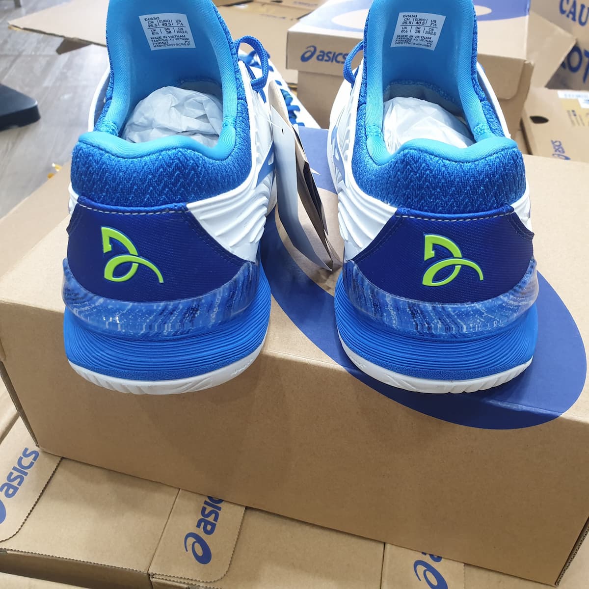 Giầy Tennis Asics Court FF2 Novak White/Tuna Blue (1041A343-960)