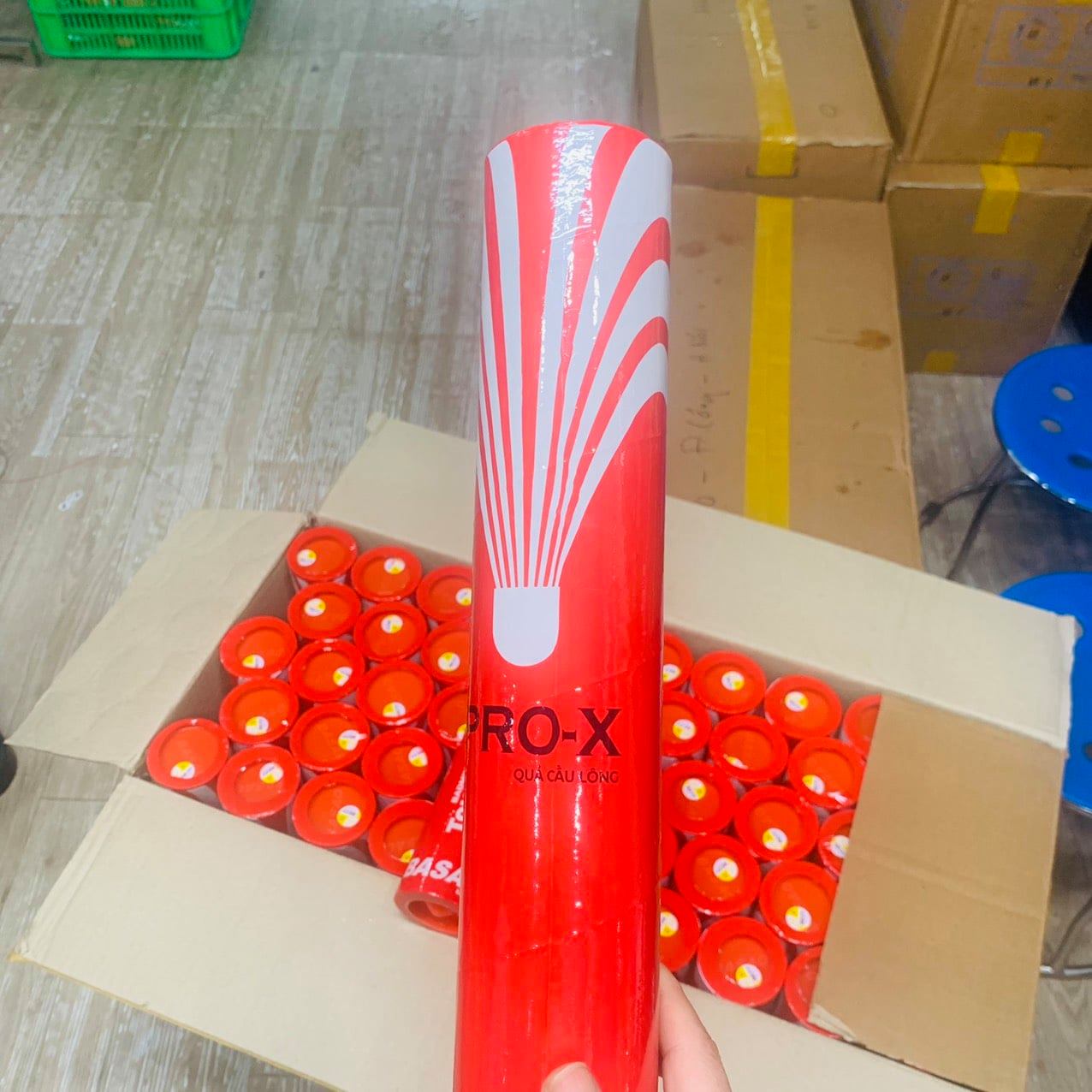 Hộp Cầu Lông Ba Sao PRO-X 77/76 | Vỏ màu Đỏ/Trắng (New 2025) – 12 Quả chơi trong nhà