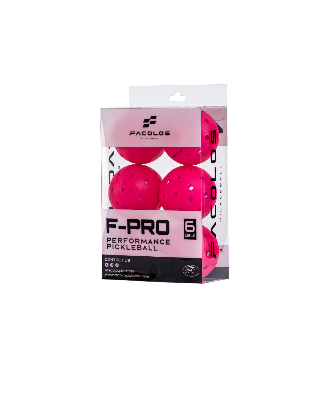 Bóng Pickleball Facolos F-Pro Performance - Hộp 6 Quả Màu 40 lỗ D74mm