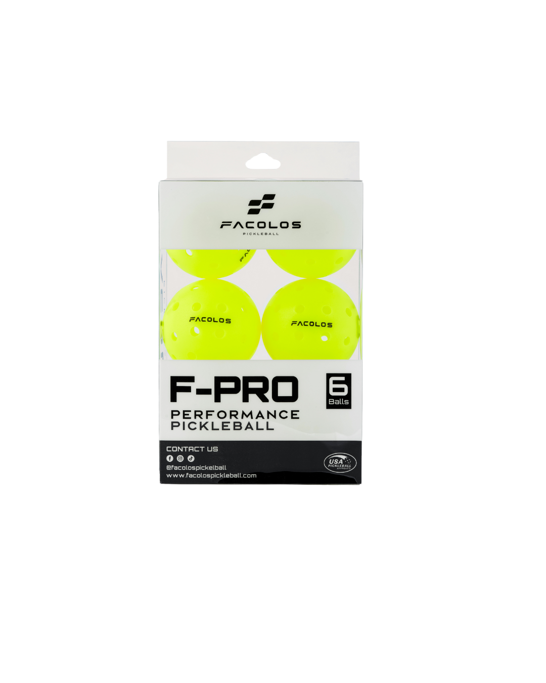 Bóng Pickleball Facolos F-Pro Performance - Hộp 6 Quả Màu 40 lỗ D74mm
