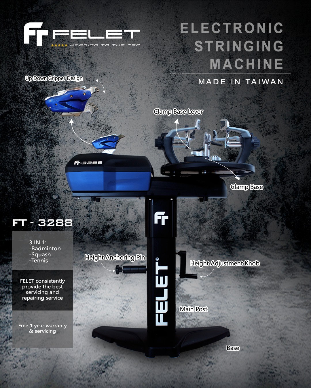 Máy Đan Vợt Cầu Lông Felet FT-3288 | Năm 2024