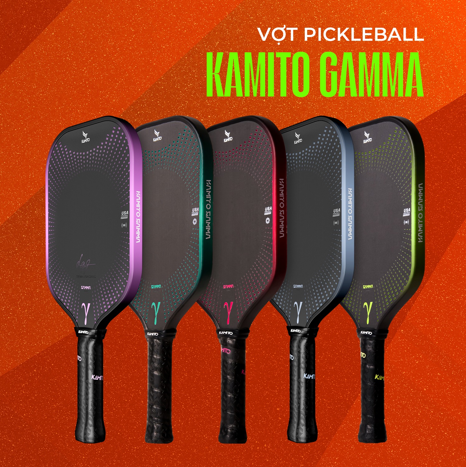 Vợt Pickleball Kamito Gamma (16mm) Màu Xanh lá | KMVPK251027