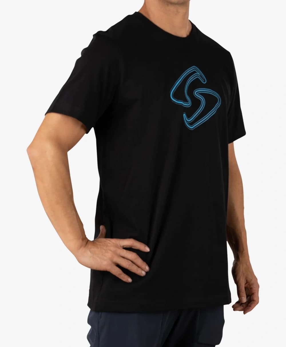 Áo Thun Cotton Nam Pickleball Màu Đen - Fade