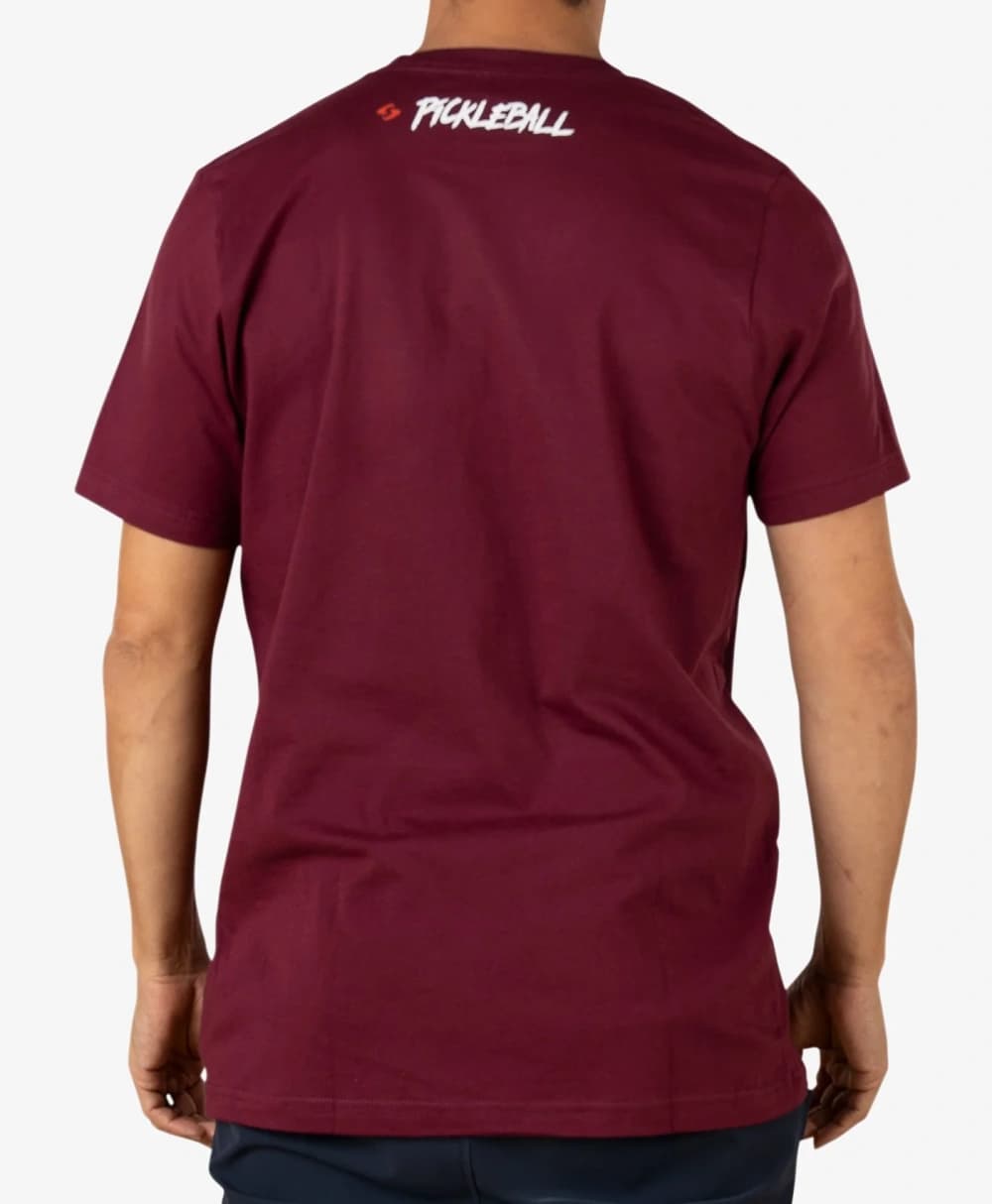 Áo Thun Cotton Nam Pickleball Màu Nâu Maroon - Script