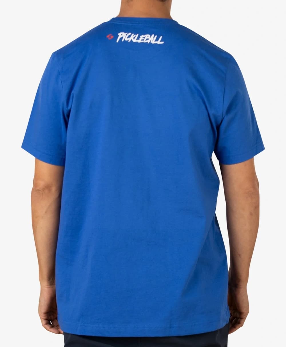 Áo Thun Cotton Nam Pickleball Màu Xanh Hoàng Gia - Script