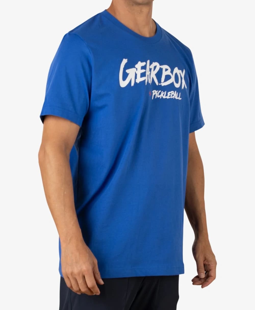 Áo Thun Cotton Nam Pickleball Màu Xanh Hoàng Gia - Script