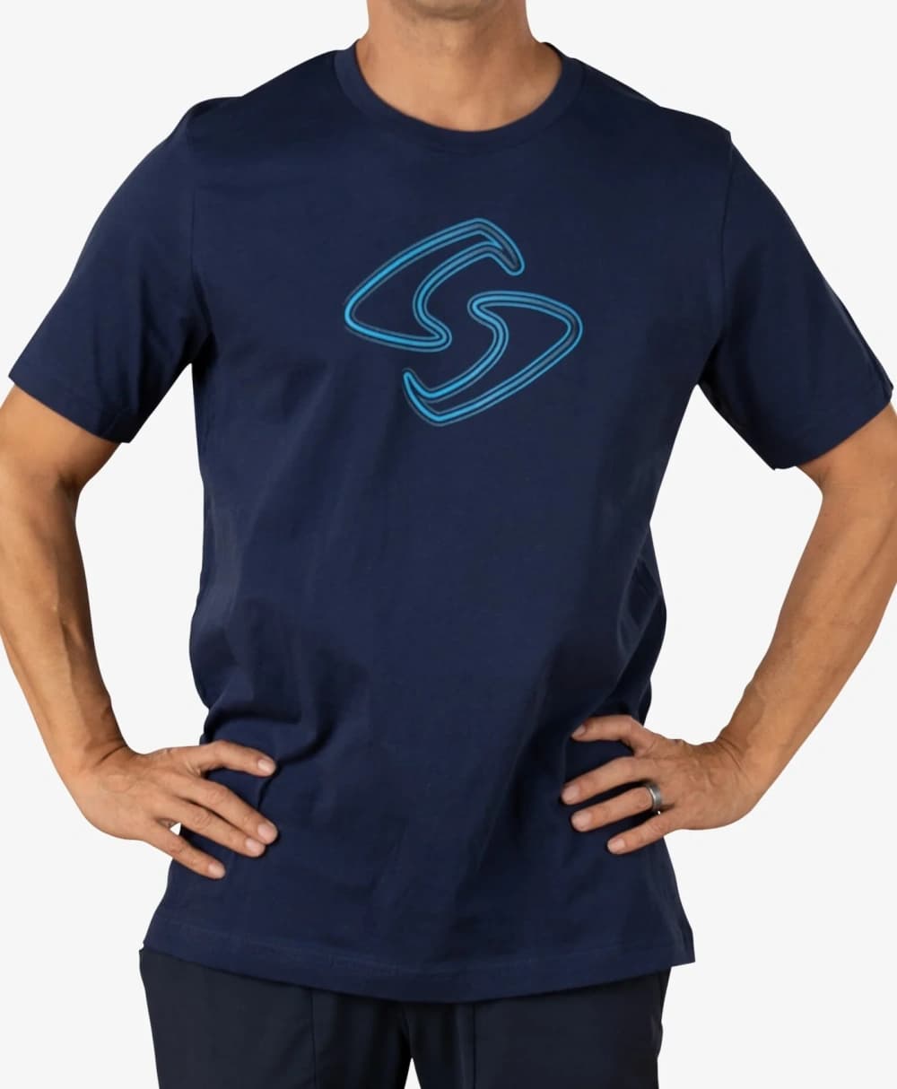 Áo Thun Cotton Nam Pickleball Màu Xanh Navy Đậm - Fade