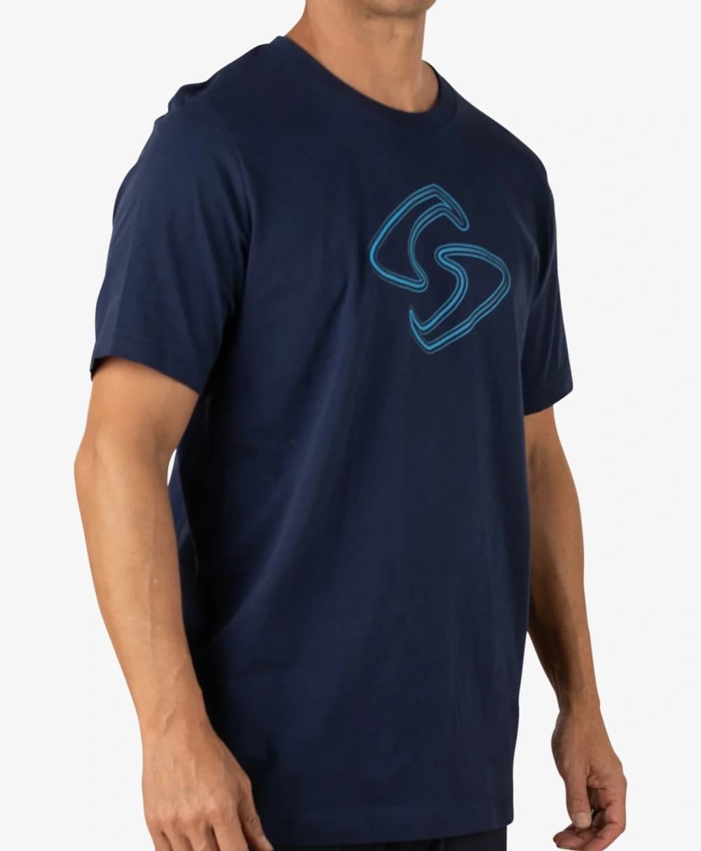 Áo Thun Cotton Nam Pickleball Màu Xanh Navy Đậm - Fade