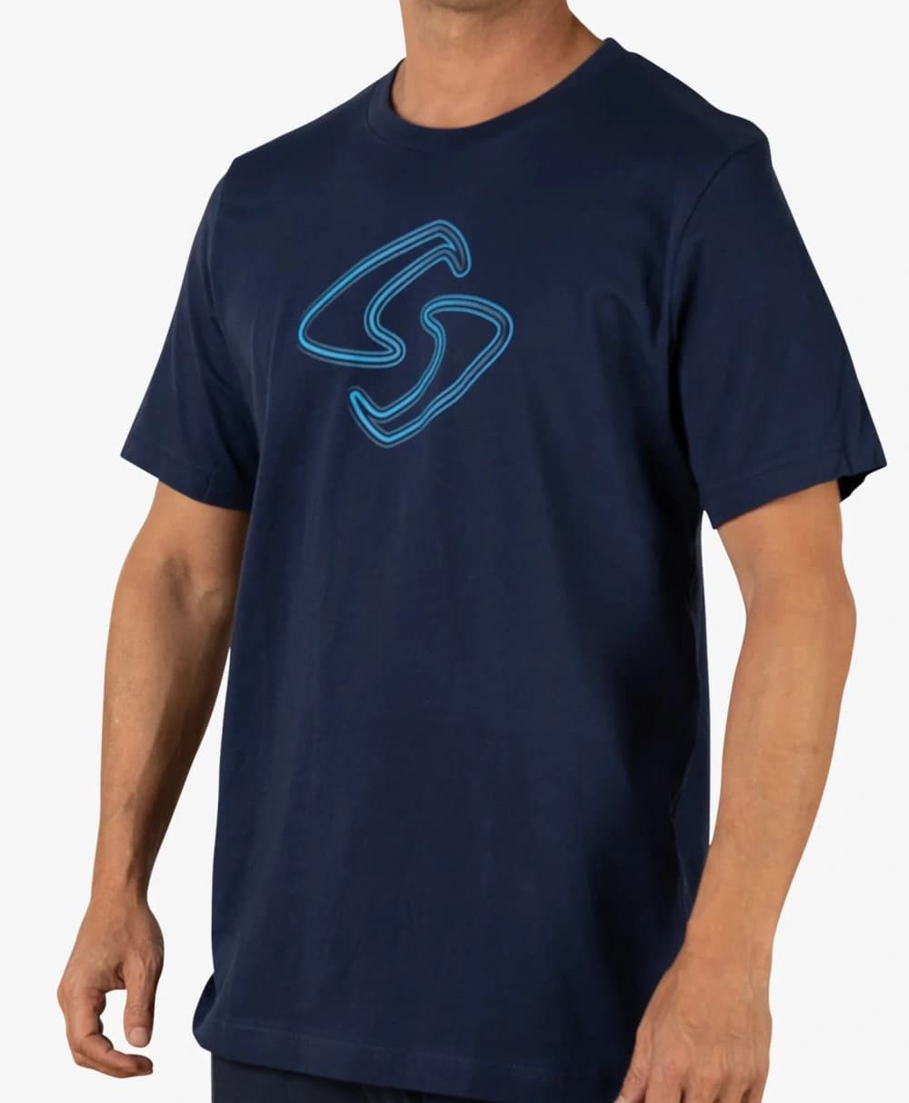 Áo Thun Cotton Nam Pickleball Màu Xanh Navy Đậm - Fade