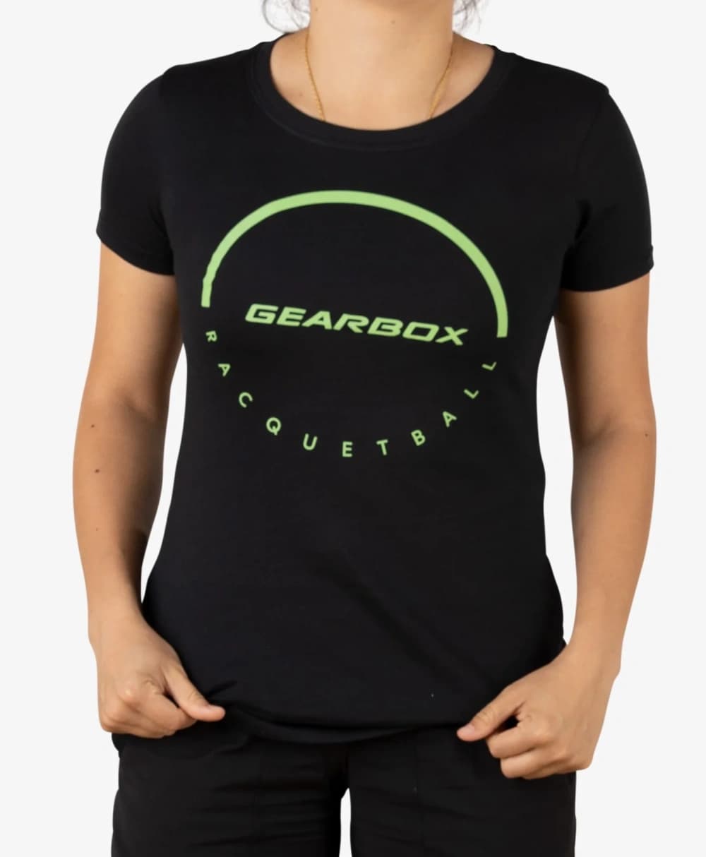 Áo Thun Cotton Nữ Pickleball Màu Đen - Dome Racquetball