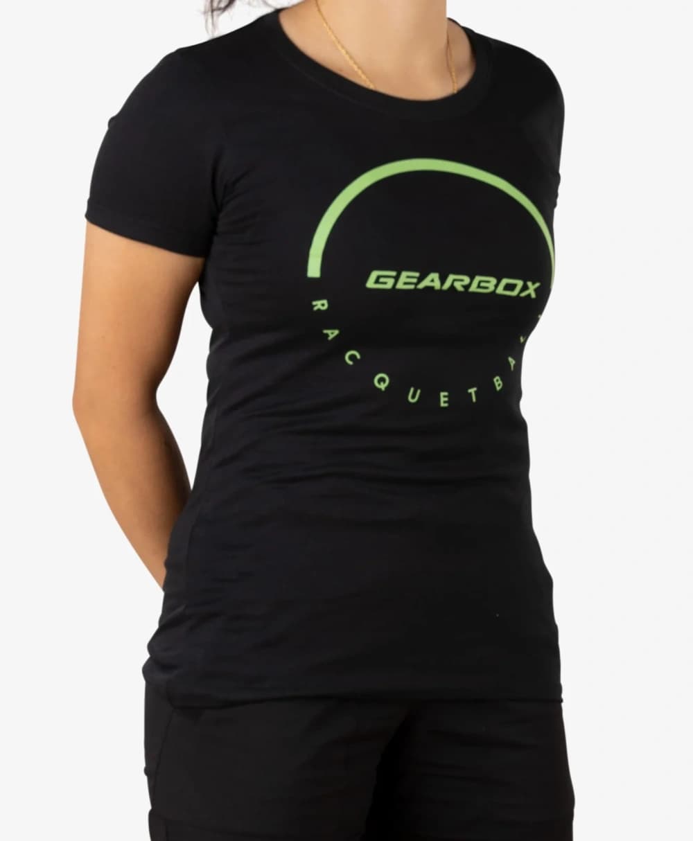 Áo Thun Cotton Nữ Pickleball Màu Đen - Dome Racquetball