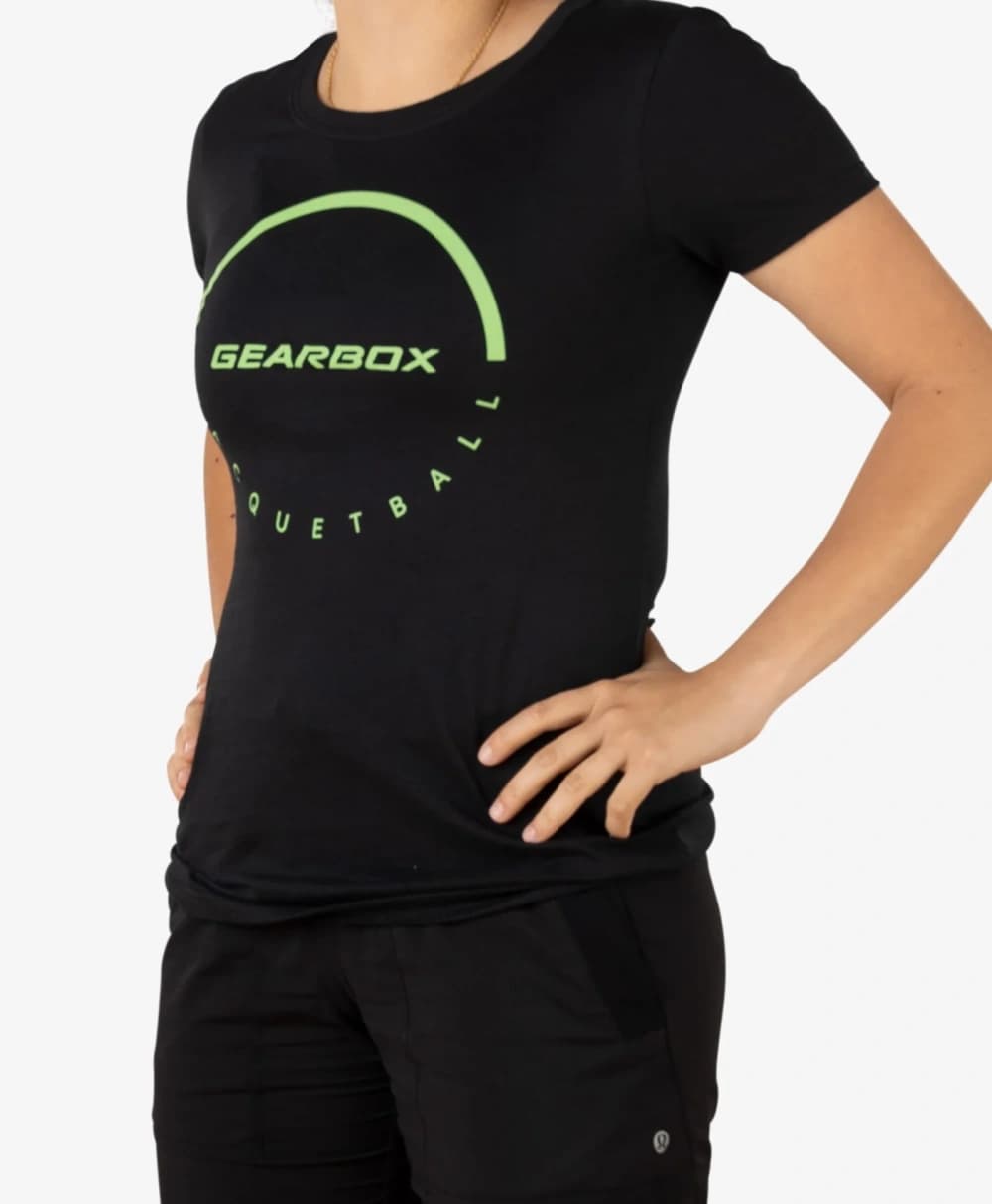 Áo Thun Cotton Nữ Pickleball Màu Đen - Dome Racquetball