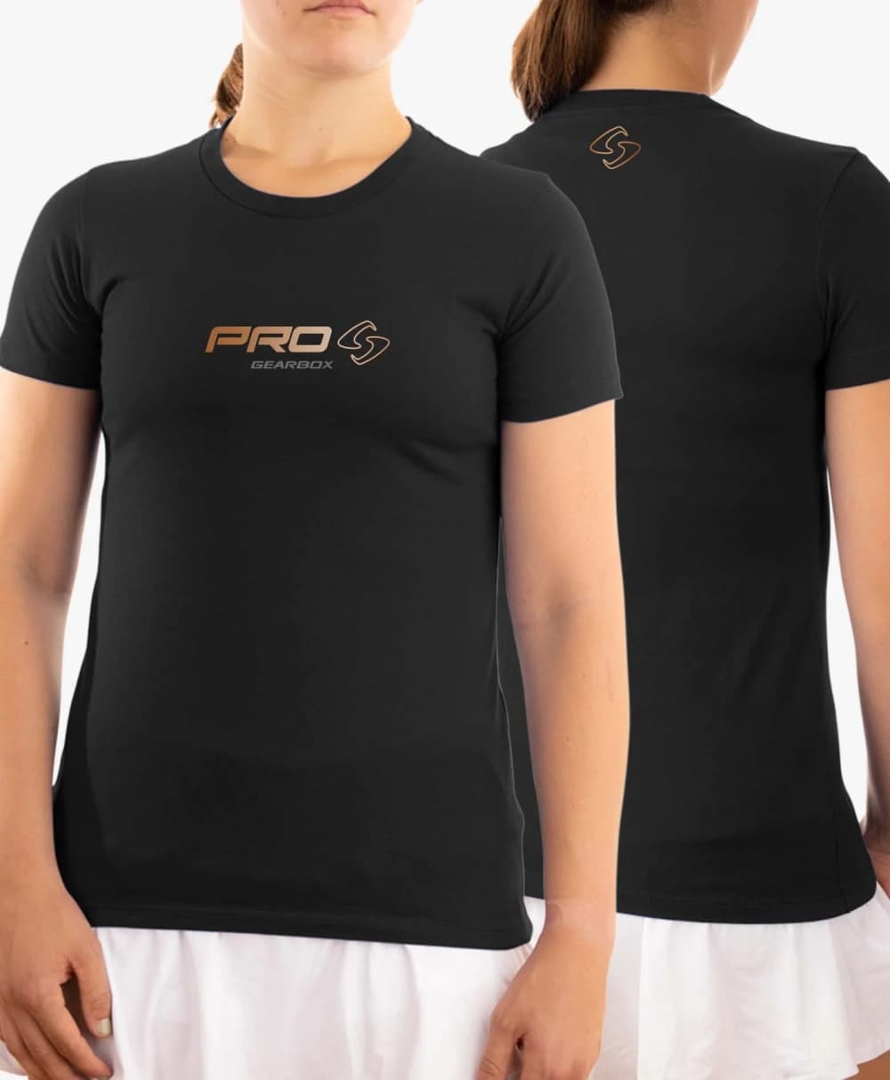 Áo Thun Cotton Nữ Pickleball Màu Đen - Pro Shirt