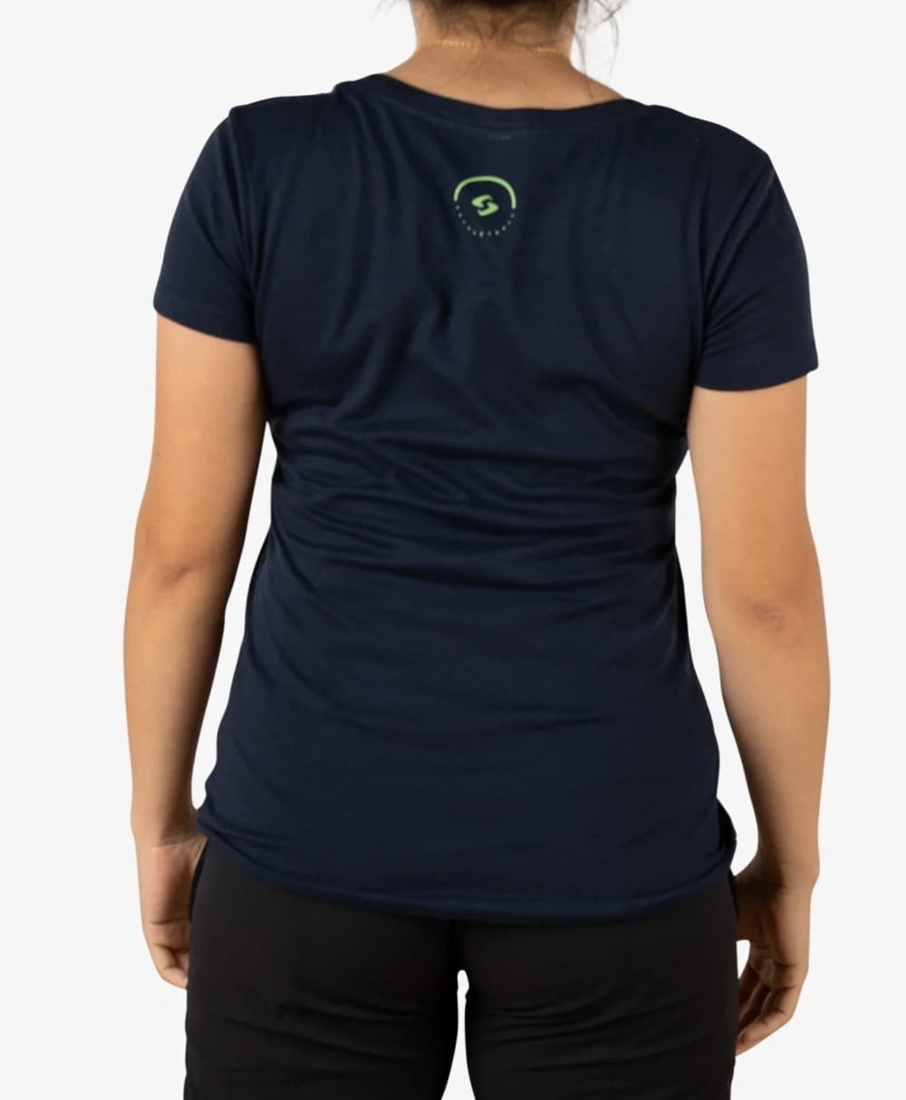 Áo Thun Cotton Nữ Pickleball Màu Xanh Navy - Dome Racquetball