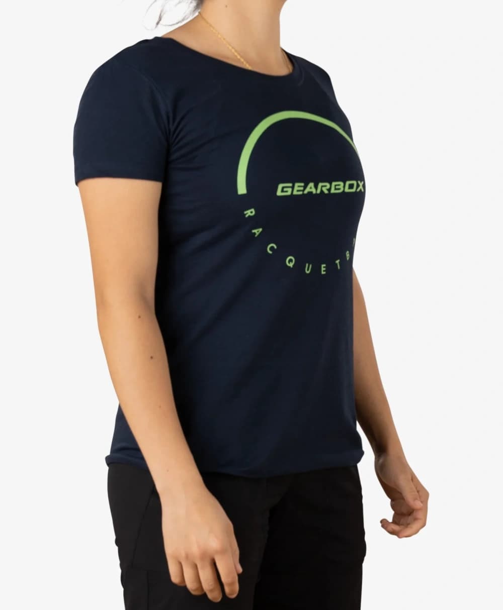 Áo Thun Cotton Nữ Pickleball Màu Xanh Navy - Dome Racquetball