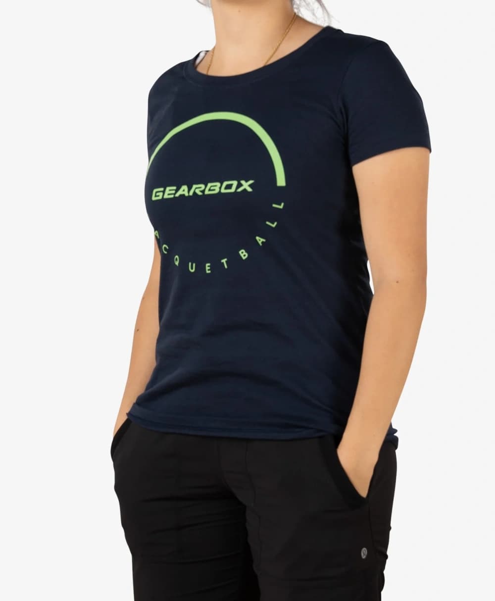 Áo Thun Cotton Nữ Pickleball Màu Xanh Navy - Dome Racquetball