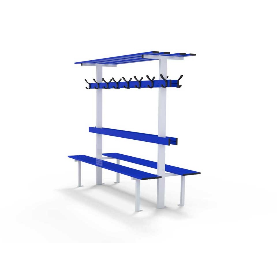 Băng Ghế Rời Gắn Nền Dài 2M Có Lưng Tựa, Thanh Móc Đồ Và Giá Để Đồ Mã Sản Phẩm S36058