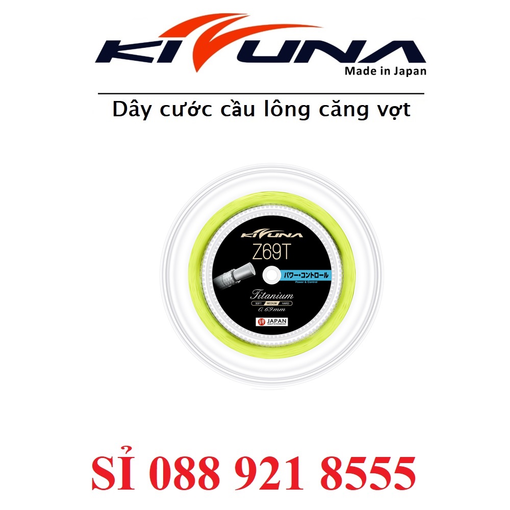Dây Cước Căng Vợt Cầu Lông Kizuna Z69T Titanium Blue 0.69mm | Cuộn 200m Màu Xanh chuối