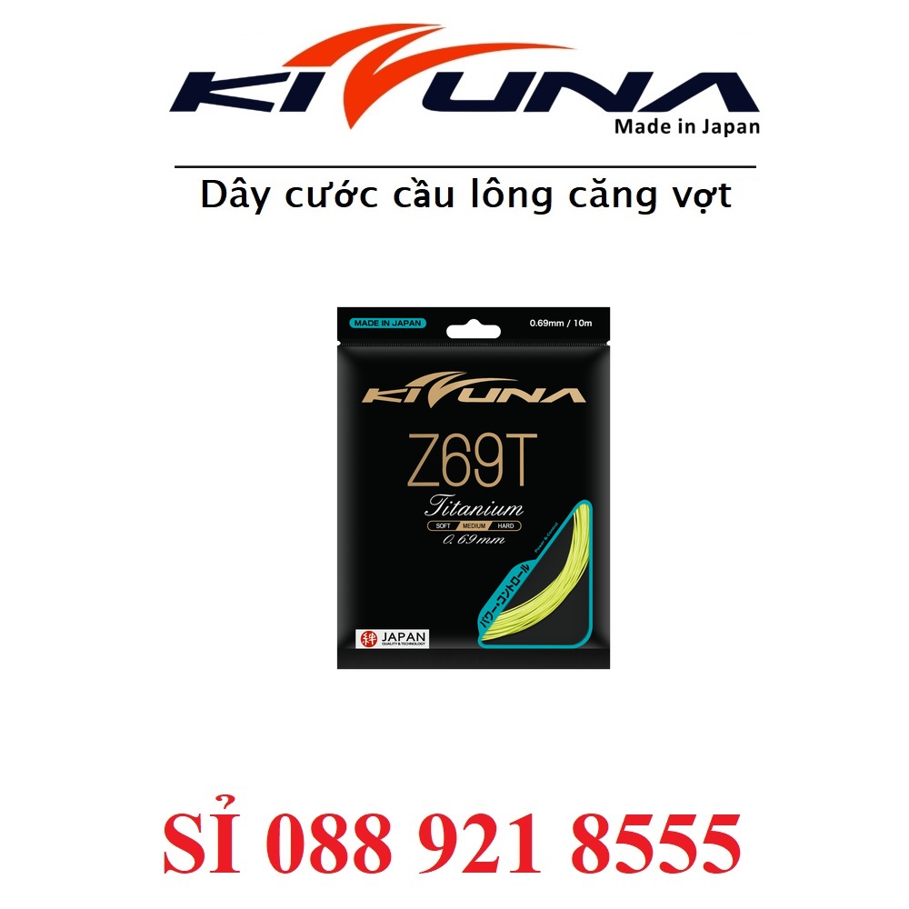 Dây Cước Căng Vợt Cầu Lông Kizuna Z69T Titanium Blue 0.69mm | Vỷ 10m Màu Xanh chuối
