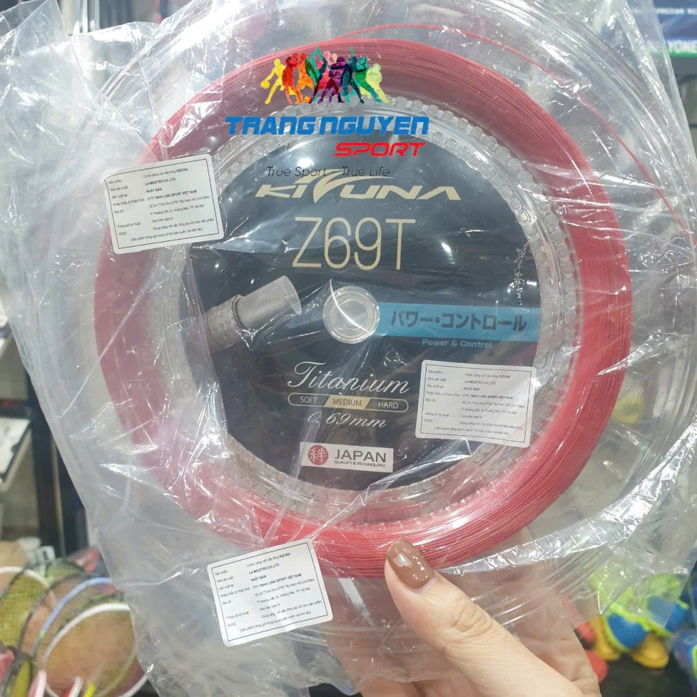 Dây Cước Căng Vợt Cầu Lông Kizuna Z69T Titanium Red 0.69mm | Cuộn 200m Màu Đỏ