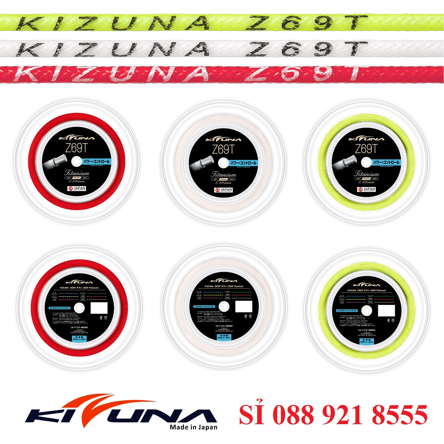 Cuộn Dây Cước Căng Vợt Cầu Lông Kizuna Z69T Titanium | Z69T / 0.69mm - 200m