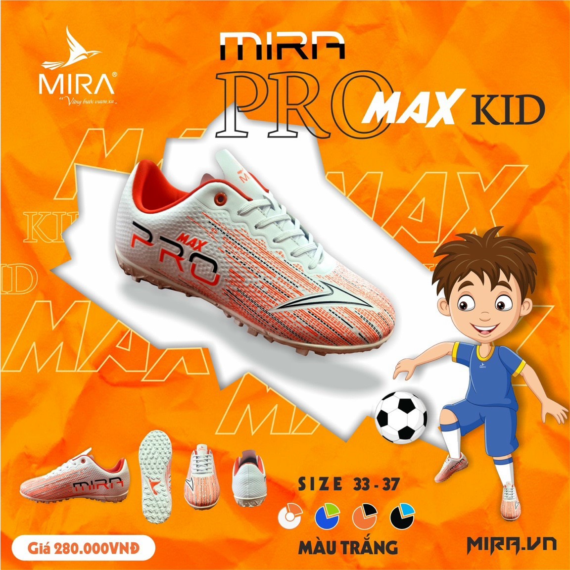 Giầy Đá Bóng MIRA PRO MAX KID (trẻ em)