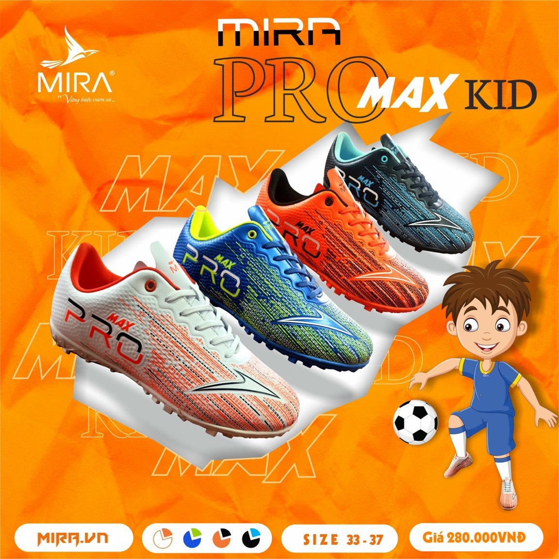 Giầy Đá Bóng MIRA PRO MAX KID (trẻ em)