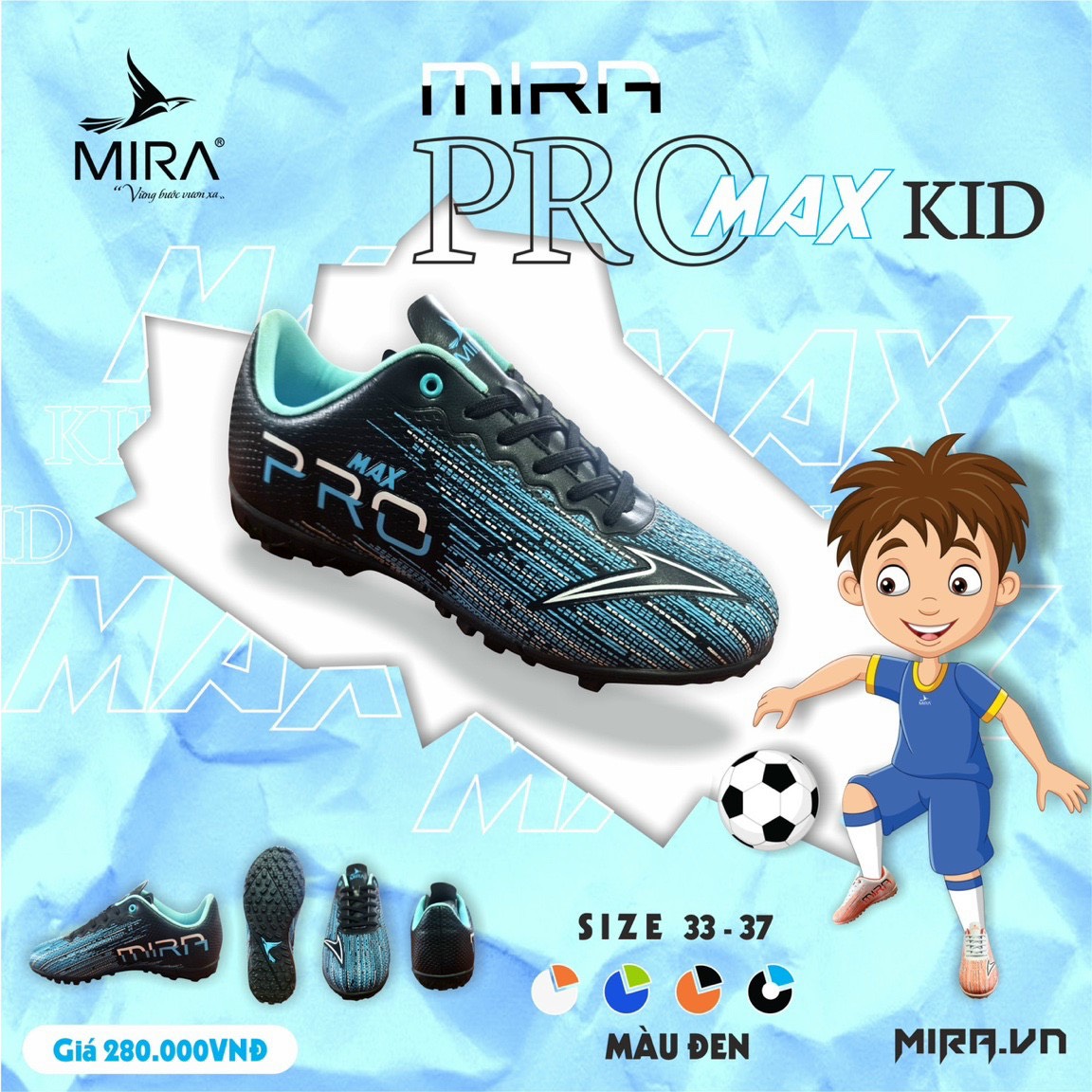 Giầy Đá Bóng MIRA PRO MAX KID (trẻ em)