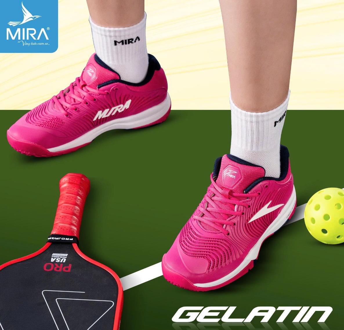 Giày Pickleball Mira Gelatin - Màu Hồng | Size 36 đến 45