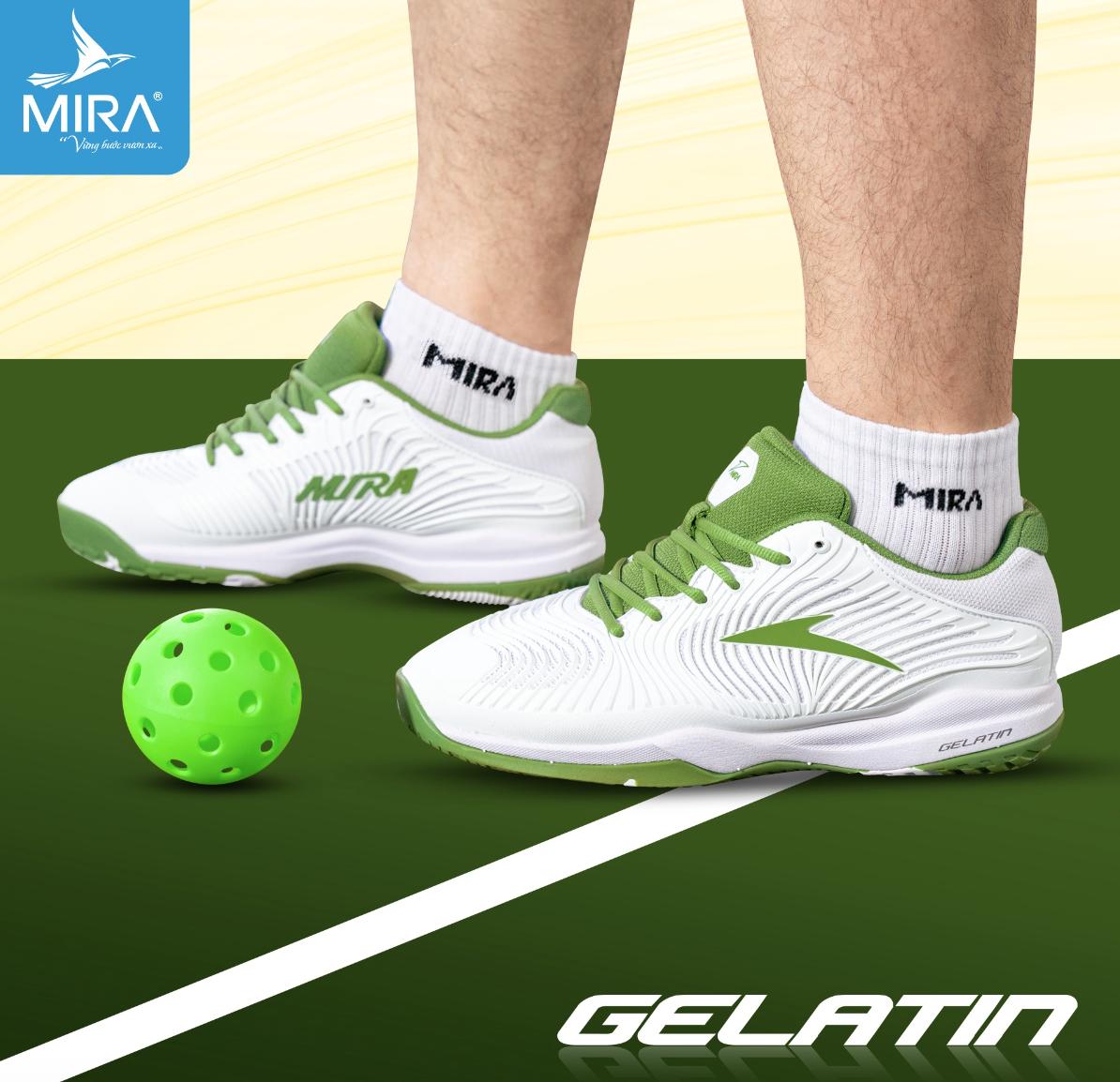 Giày Pickleball Mira Gelatin - Màu Trắng Lính | Size 36 đến 45