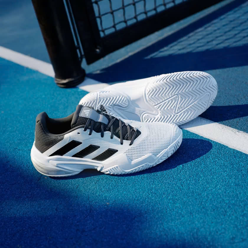 Giày Tennis Pickleball Adidas Barricade 13 | IF0465 / Cloud White / Core Black / Grey Three